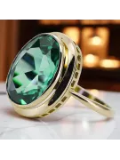 Ring Emerald 14K Yellow gold Vintage style vrc285y